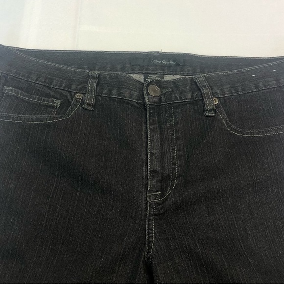 Calvin Klein Women’s Jeans Straight Leg Black Denim Back Pockets - Picture 7 of 7